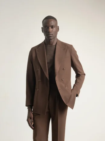 TRAJE CRUZADO MARRÓN CHOCOLATE