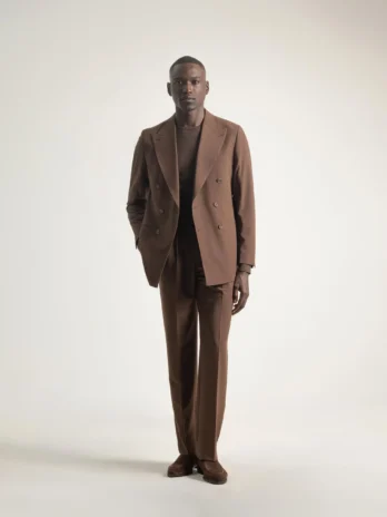 TRAJE CRUZADO MARRÓN CHOCOLATE