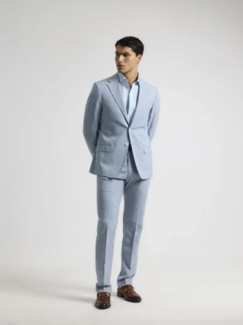 TRAJE FIL A FIL AZUL CLARO